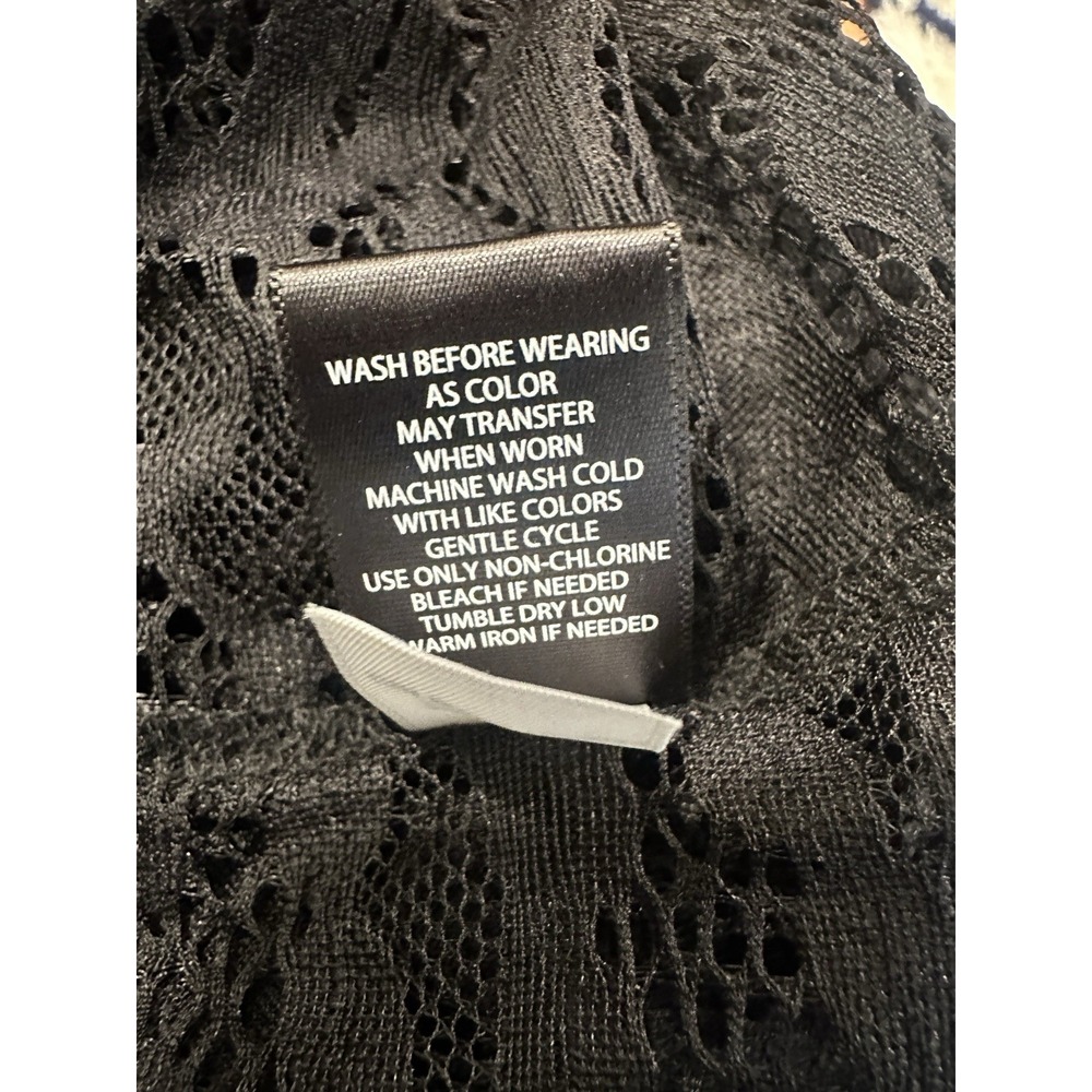 Torrid Babydoll Sheer Lace Button Down Tunic Top Deep Black Size 0/L/12 NWT - Picture 8 of 11